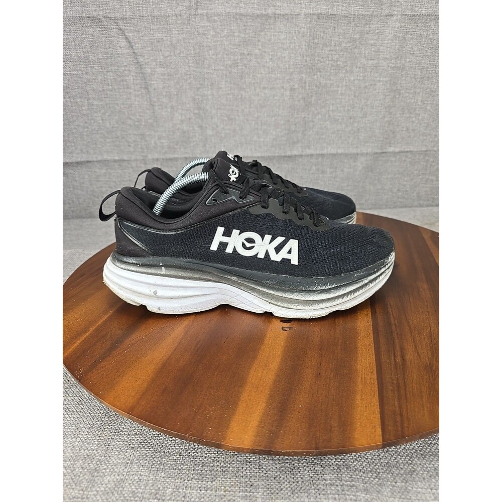 Hoka One One Black and White Athletic Shoes